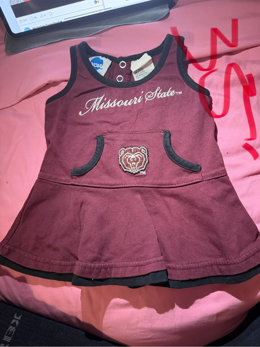 Infant cheerleading outfit